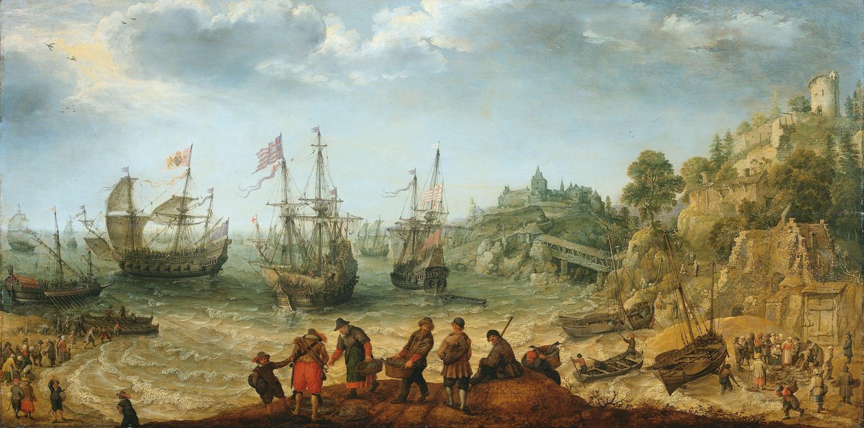 Ships off a Rocky Coast by Adam Willaerts