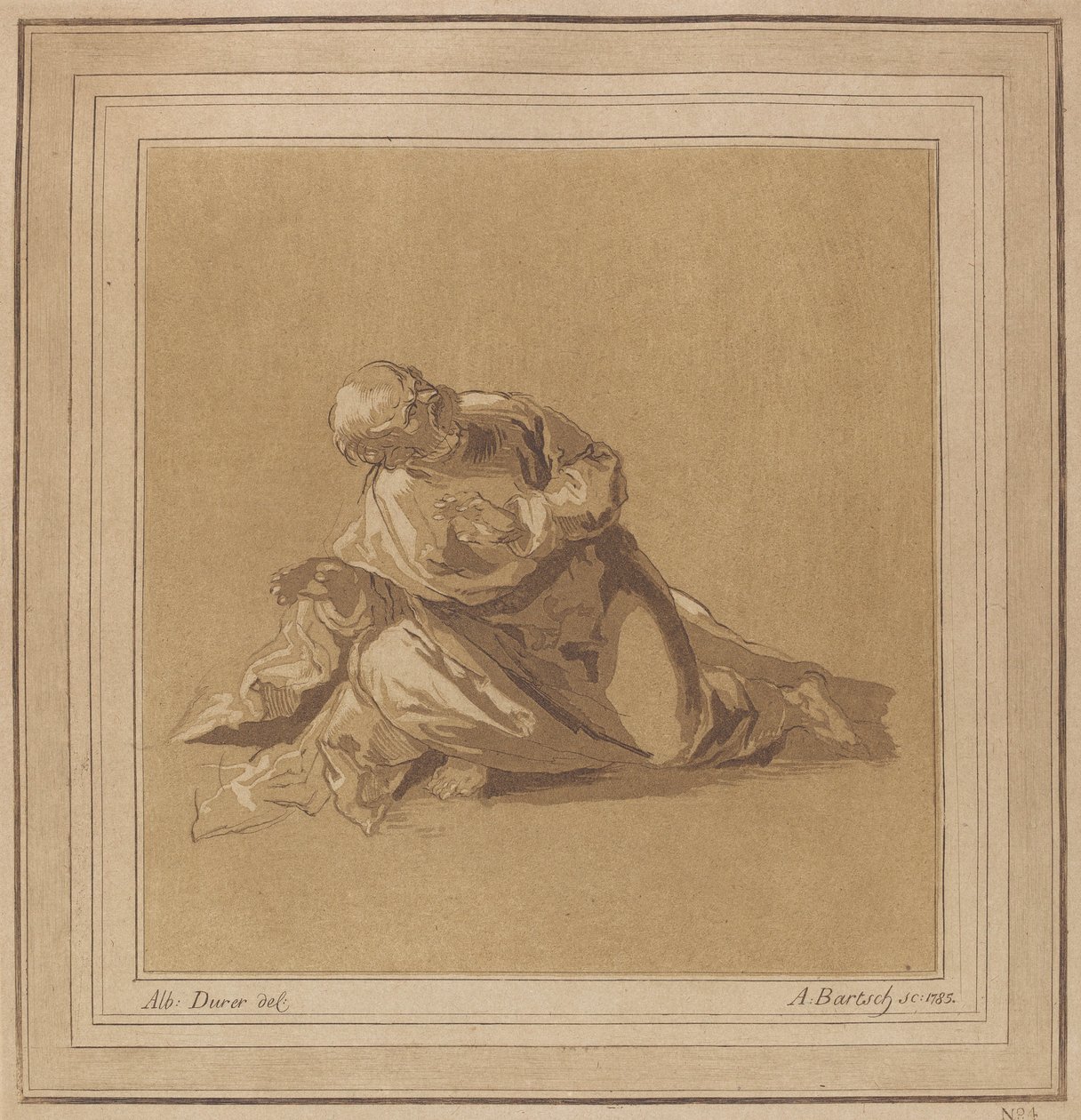 A Crouching Apostle Saint Peter by Adam von Bartsch