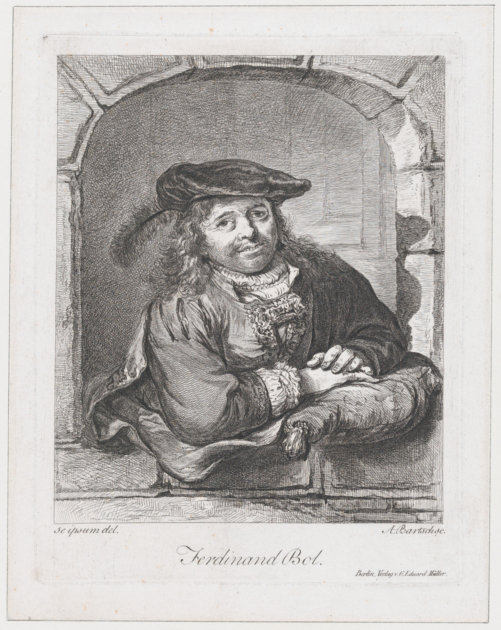 Portrait of Ferdinand Bol by Adam von Bartsch