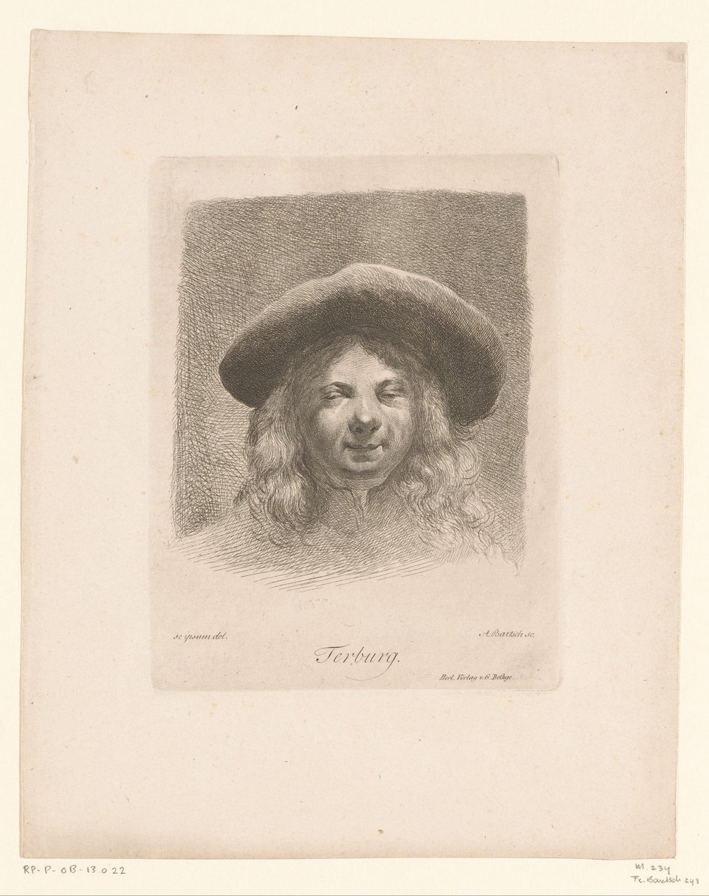 Portrait of Moses ter Borch by Adam von Bartsch