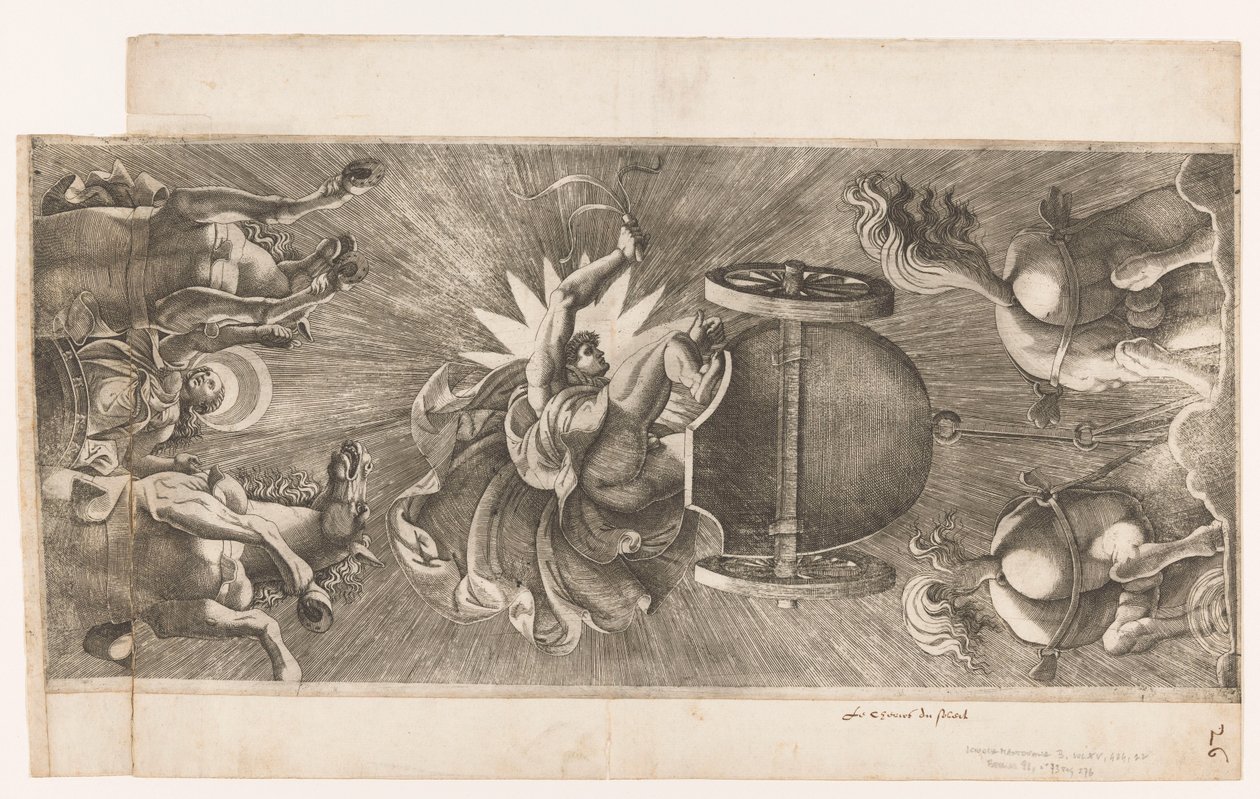 Apollo in His Triumphal Chariot and Diana as Moon Goddess by Adamo Scultori (attributed to)