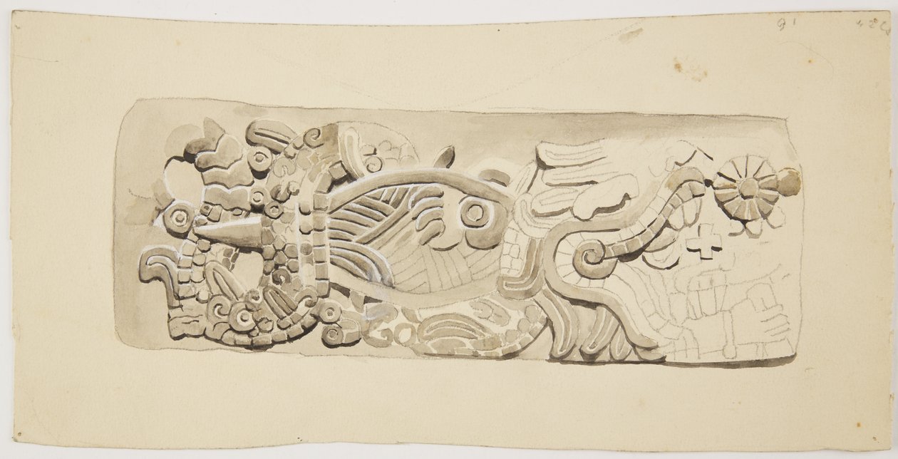 Stone relief from Mexico City, Mexico by Adela Breton