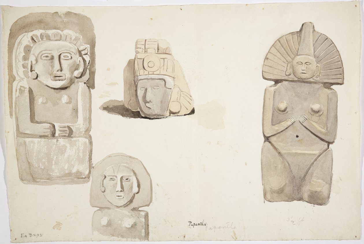 Stone Statues from Papantla, Mexico by Adela Breton