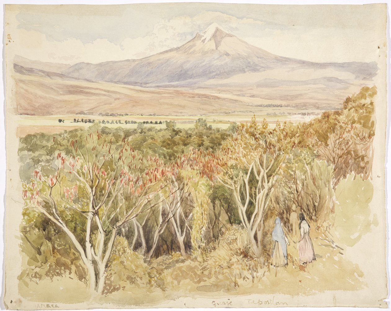 The volcano Popocatépetl from Yautepec, Morelos State, Mexico by Adela Breton
