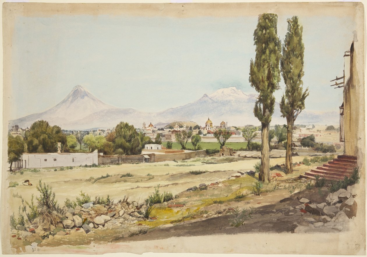 Volcanoes Popocatépetl and Iztaccíhuatl volcanoes, Puebla, Mexico by Adela Breton
