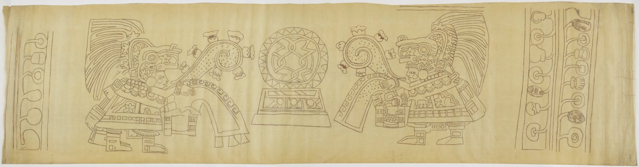 Wall Painting from Teotihuacan, Mexico State Casa de Barrios - House of Priests by Adela Breton