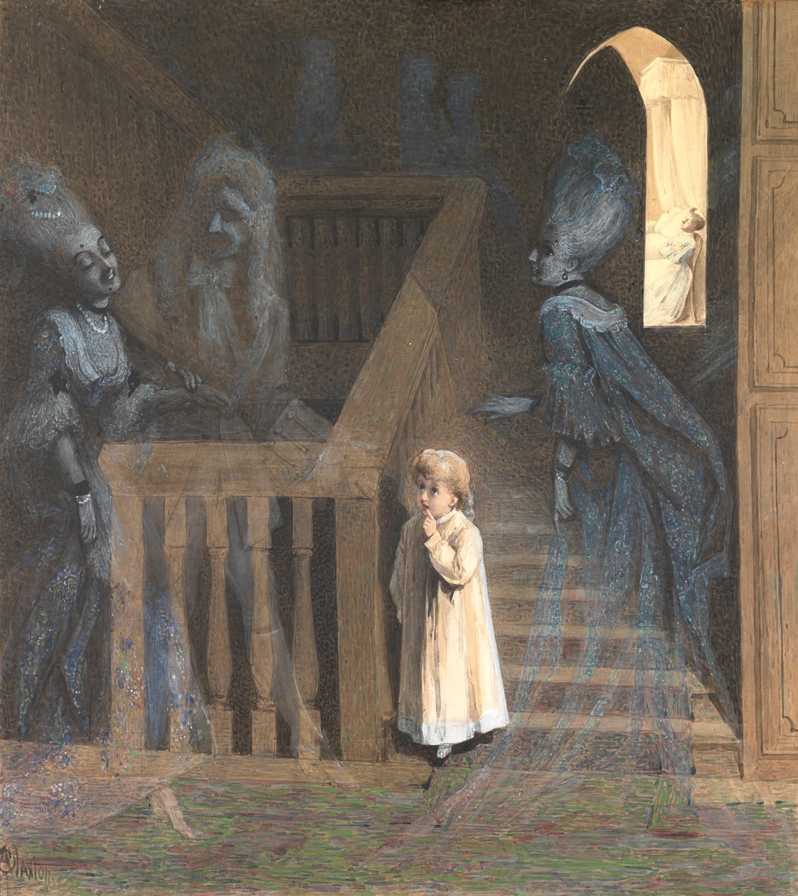 The Party on the Stairs by Adelaide Claxton