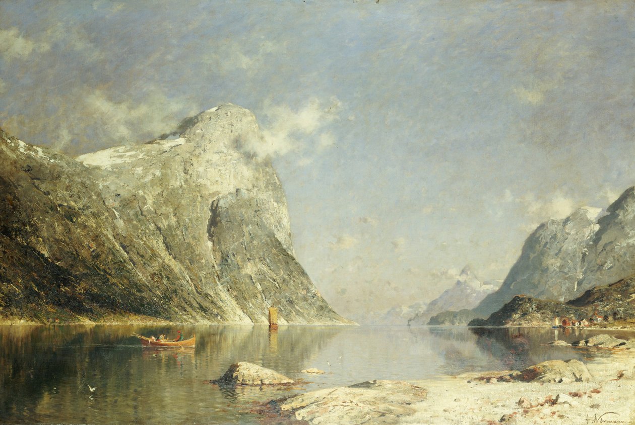 A Fjord Scene by Adelsteen Normann