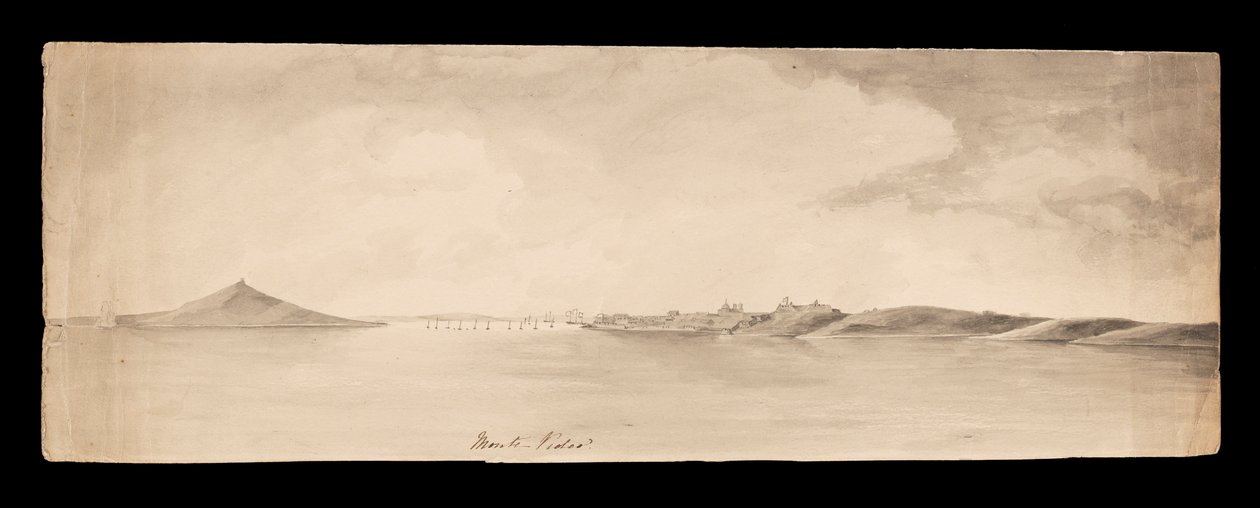 Monte Video from West Indies, North American and Borneo Scrapbook by Admiral Sir Edward Gennys Fanshawe