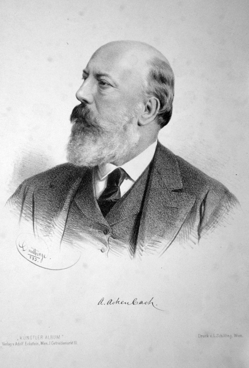 Andreas Achenbach Lithograph by Adolf Dauthage