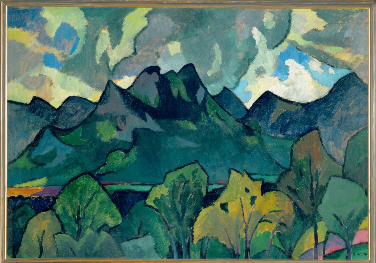 Upper Bavarian Mountain Landscape near Brannenburg by Adolf Erbslöh