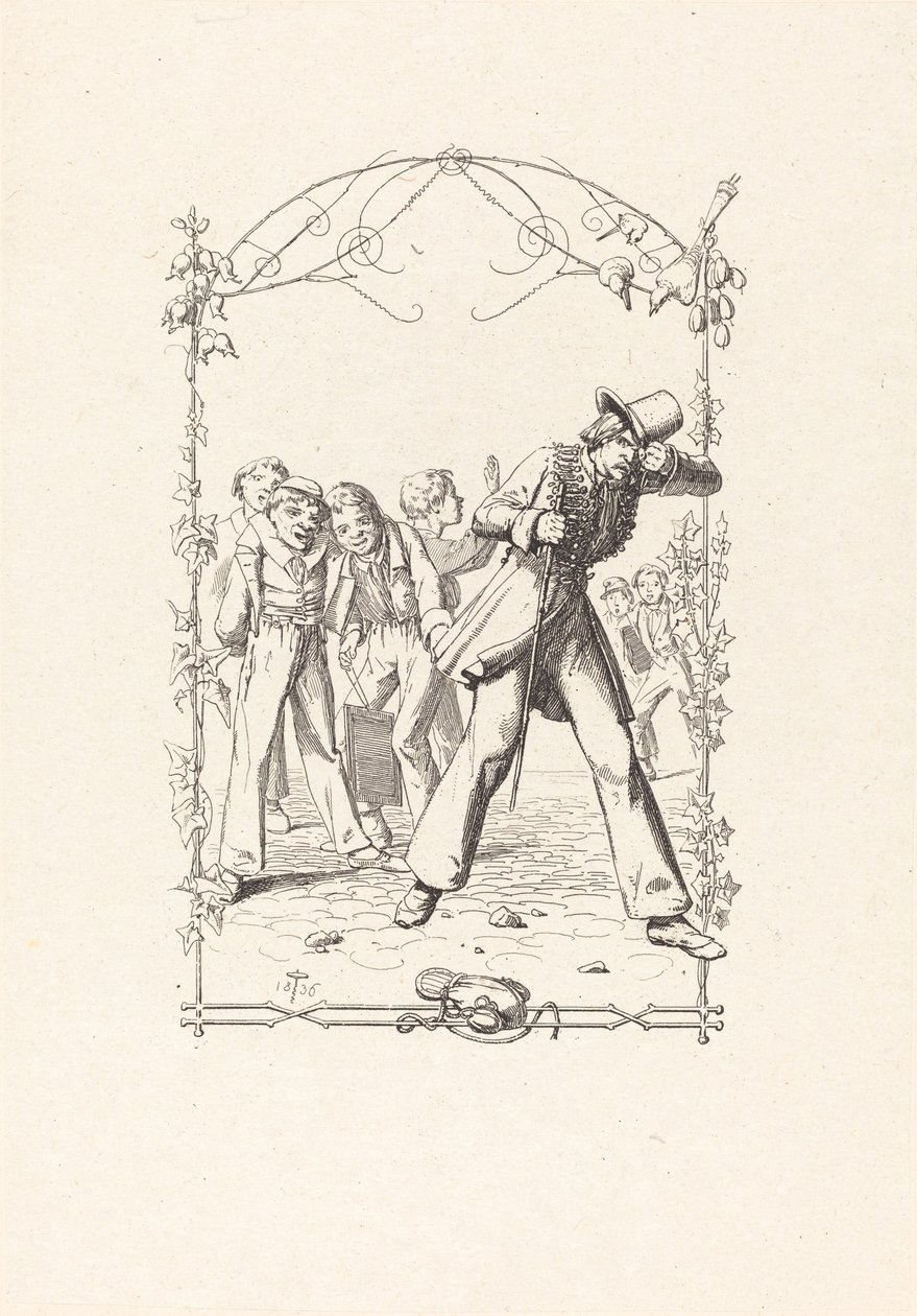 Peter Schlemihl Taunted for His Lack of Shadow by Adolf Schrodter