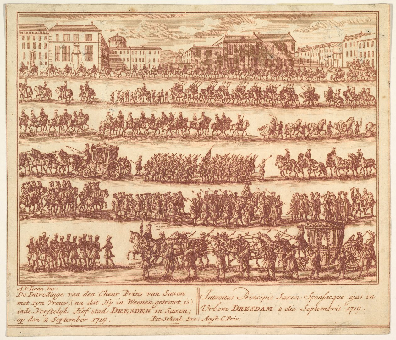 Entry of the Prince of Saxony with his Wife into Dresden on September 2, 1719 by Adolf van der Laan