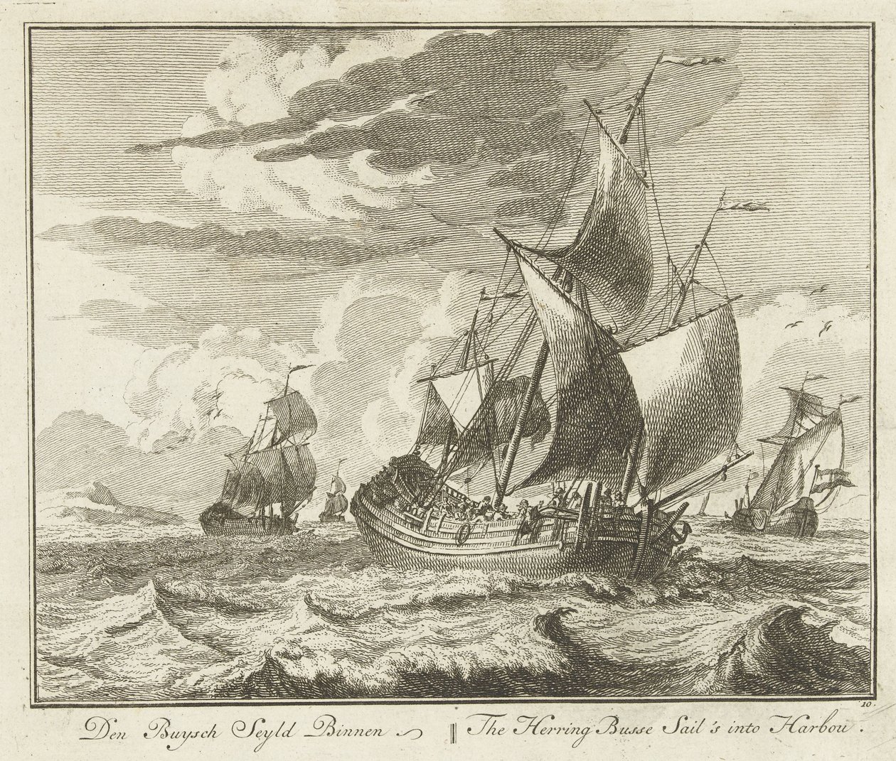 The Herring Busse Sails into Barbou by Adolf van der Laan