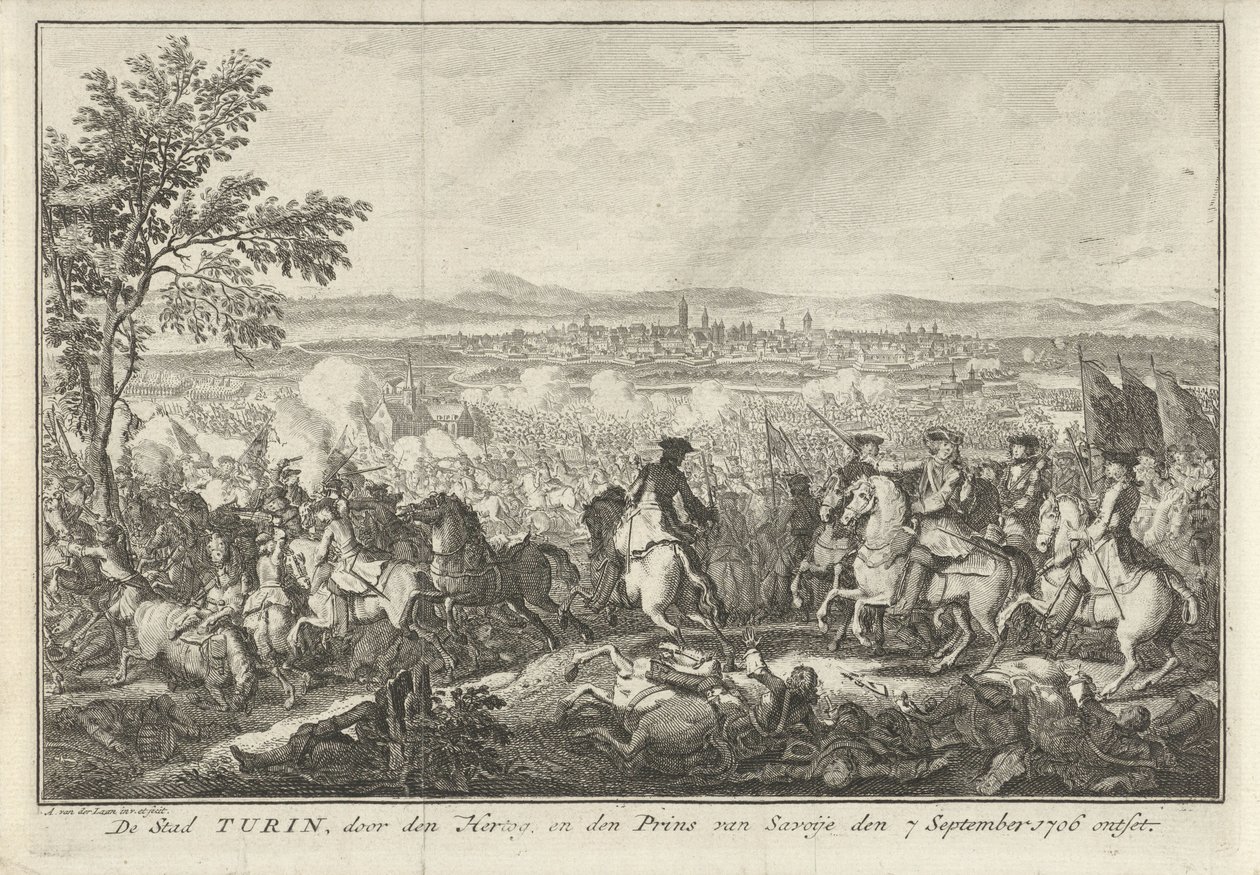 Relief of Turin, 1706 The City of Turin, Relieved by the Duke and the Prince of Savoy on September 7, 1706 (title on object) by Adolf van der Laan