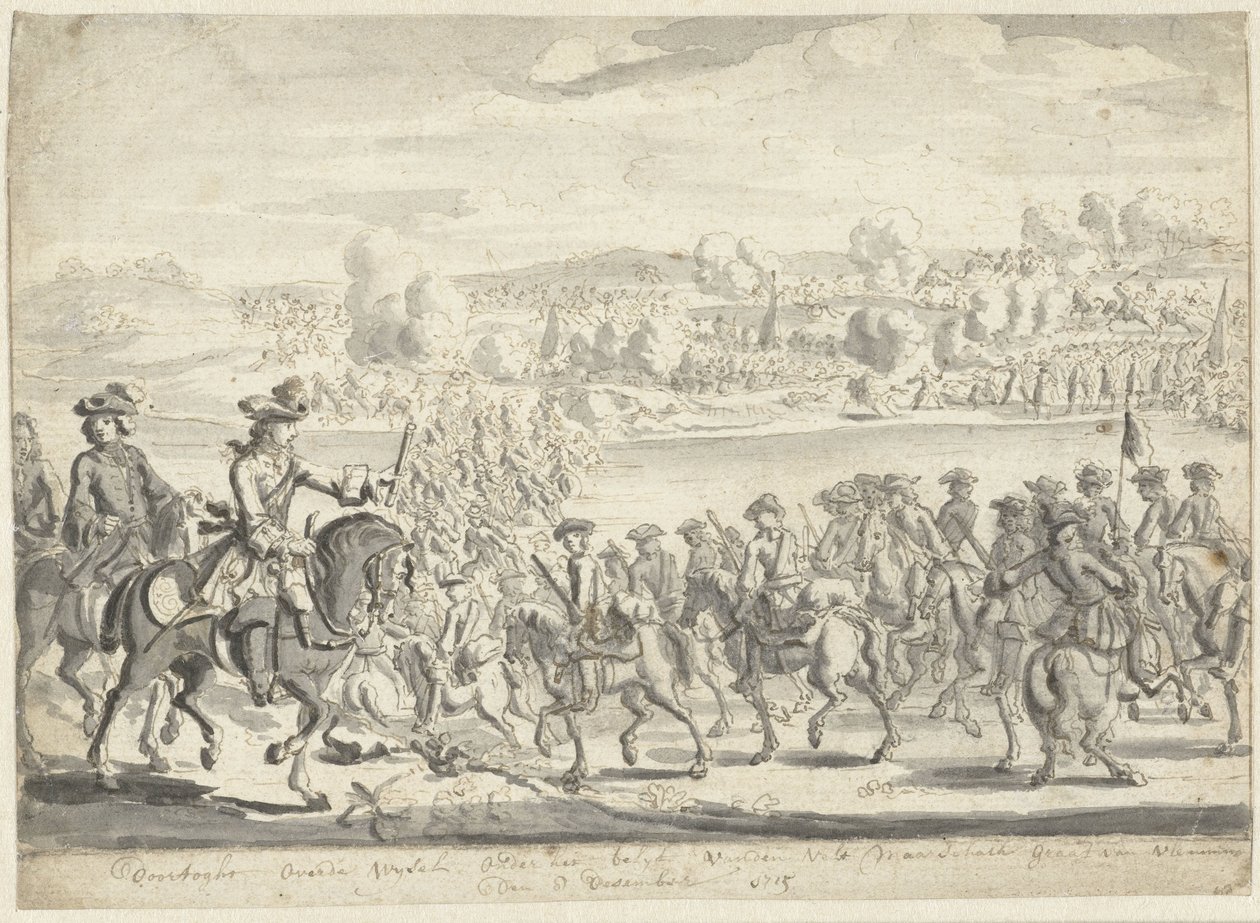 Crossing of the Saxon Army over the Vistula on December 8, 1715 by Adolf van der Laan