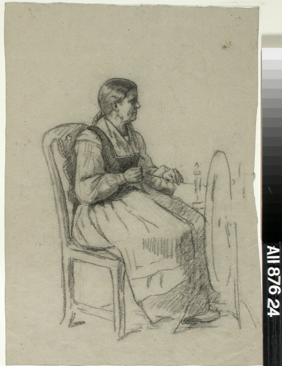 Spinning Woman by Adolf von Becker
