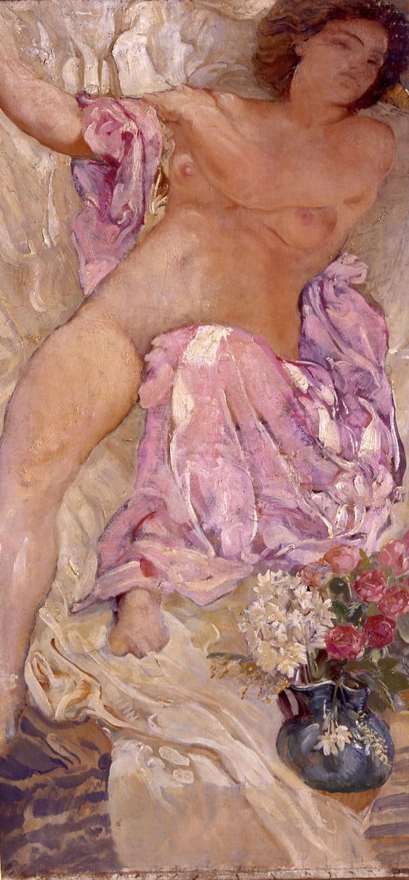 Nude with Flowers, 1910 by Adolfo de Carolis