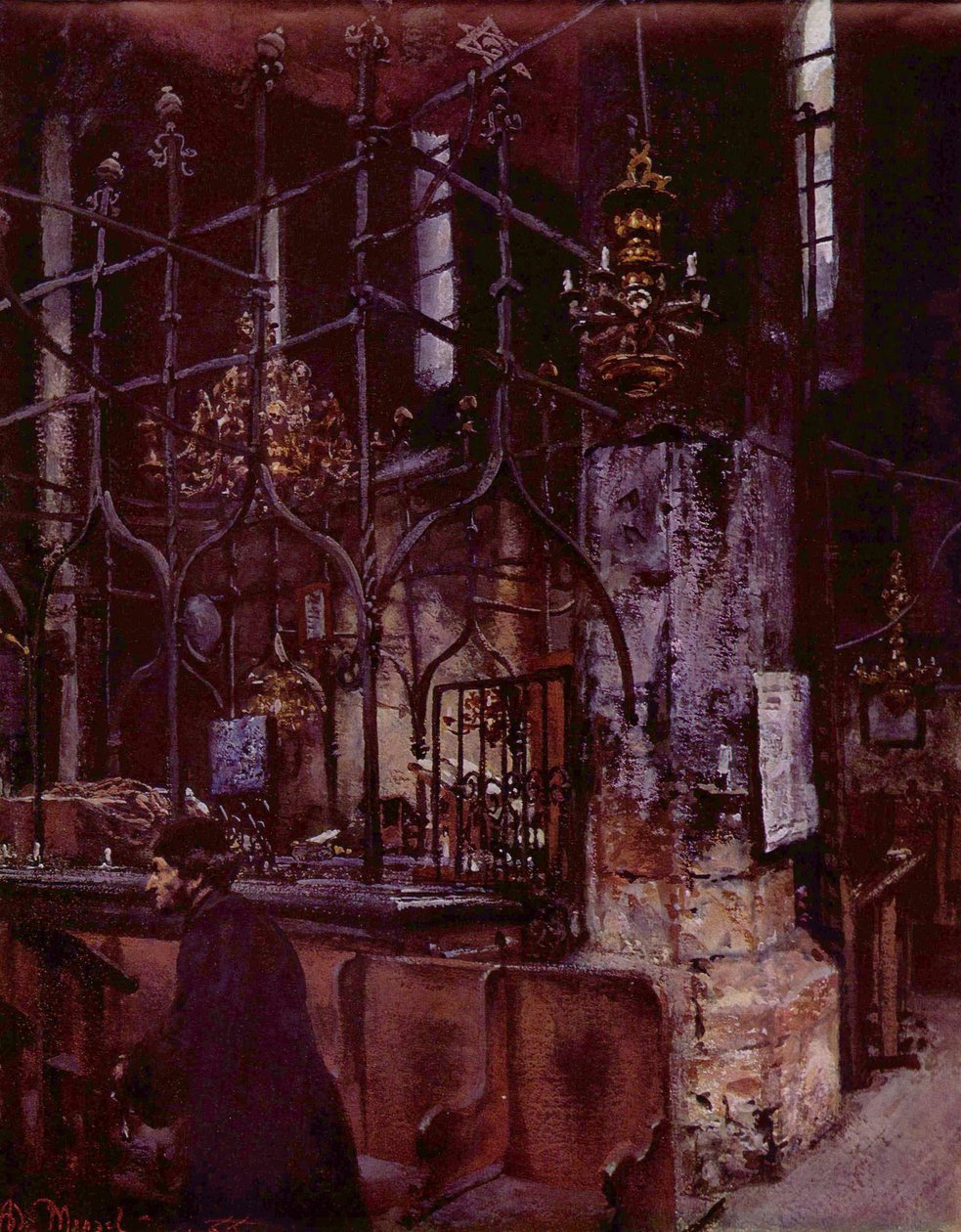 Old Synagogue in Prague by Adolph Menzel