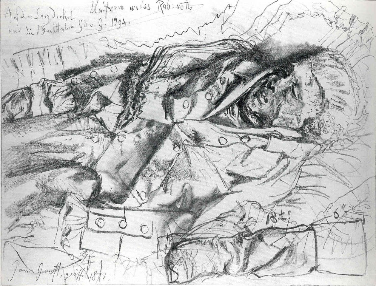Corpse of an Officer by Adolph Menzel