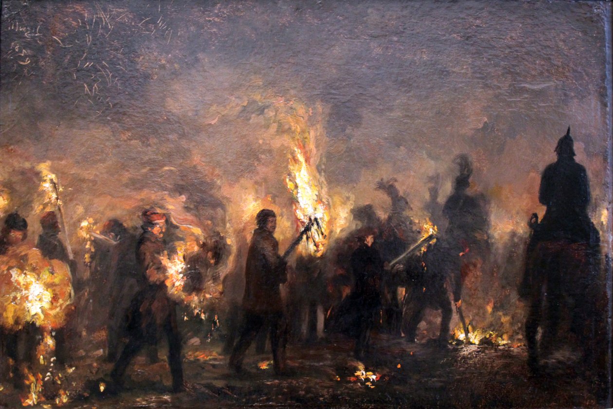 Student Torchlight Procession by Adolph Menzel