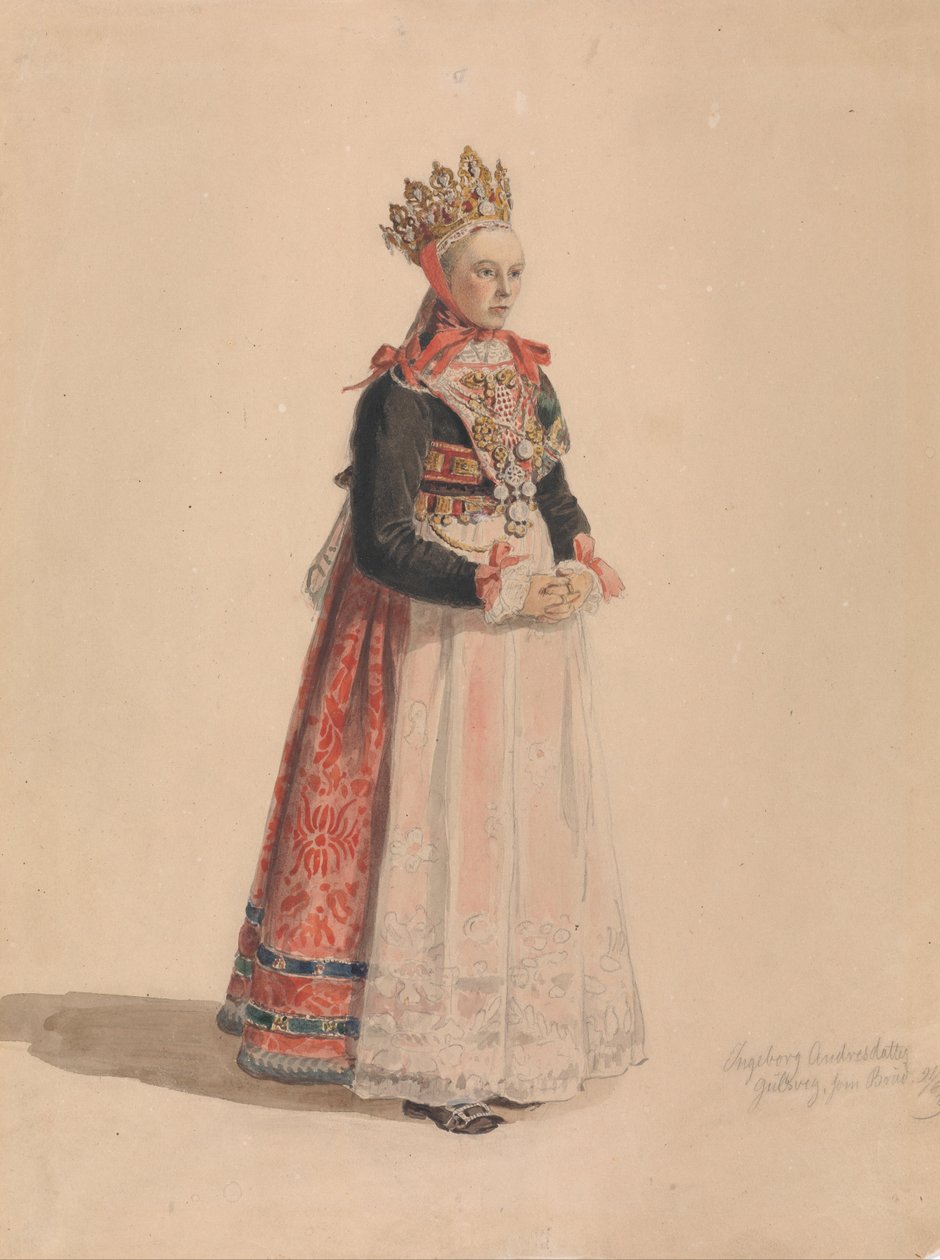 Ingeborg Andresdatter Gulsvik as Bride by Adolph Tidemand