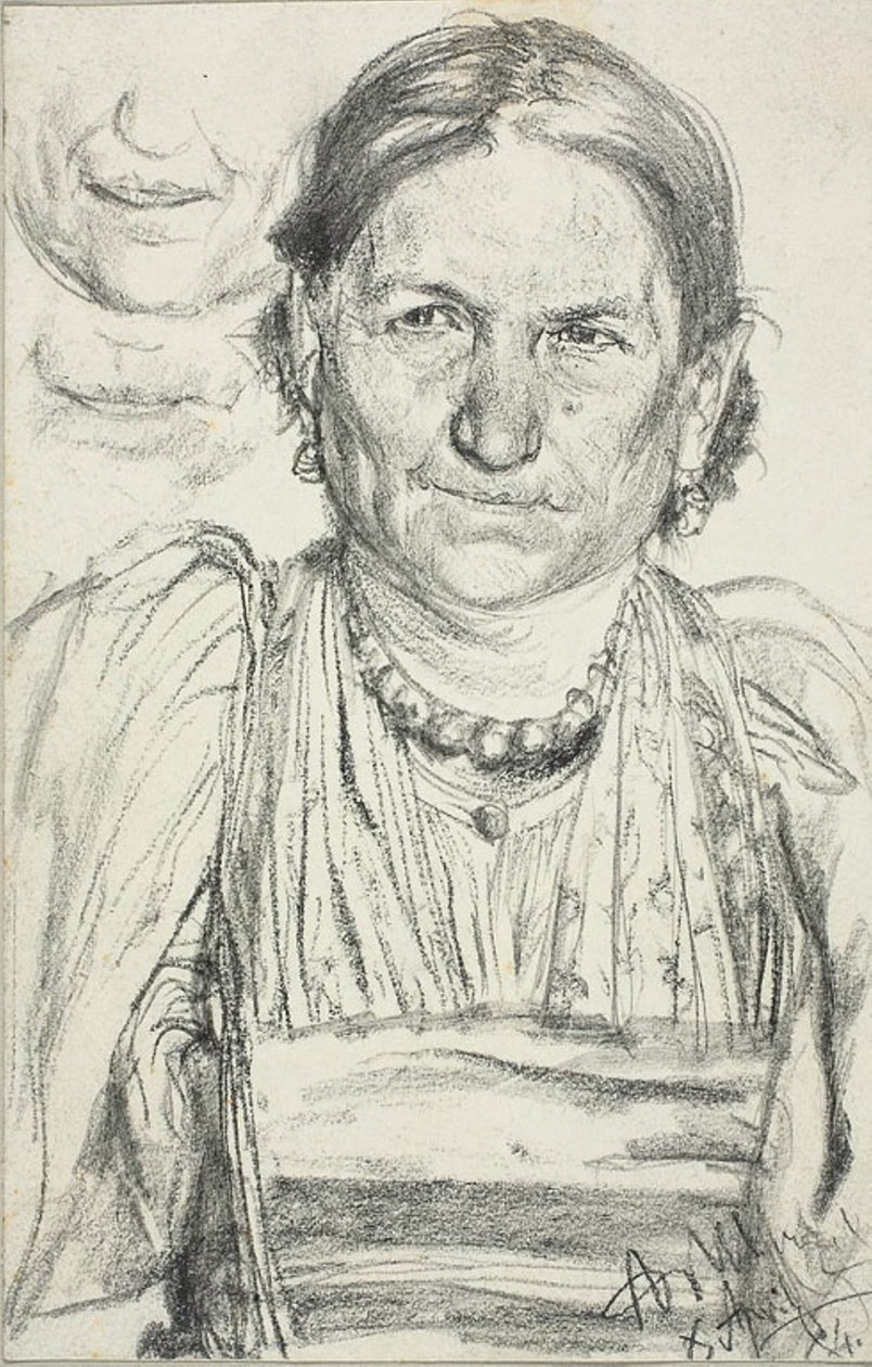 Portrait of a Peasant Woman by Adolph Menzel
