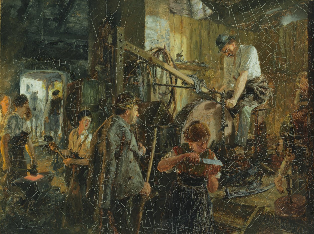 The Knife Grinder at the Forge in Hofgastein, 1881 by Adolph Menzel