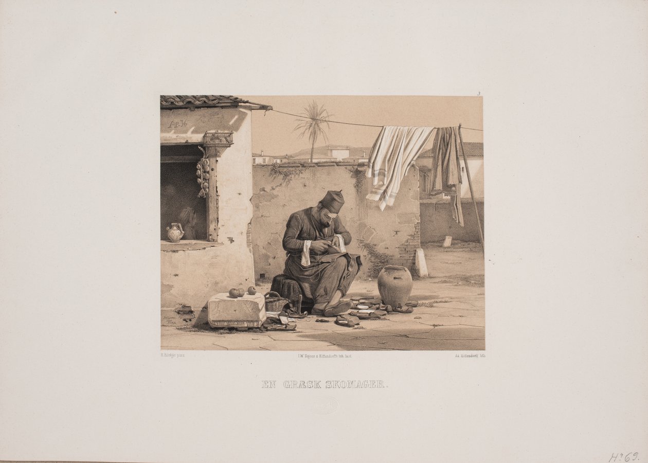 A Greek Shoemaker by Johan Adolph Kittendorff