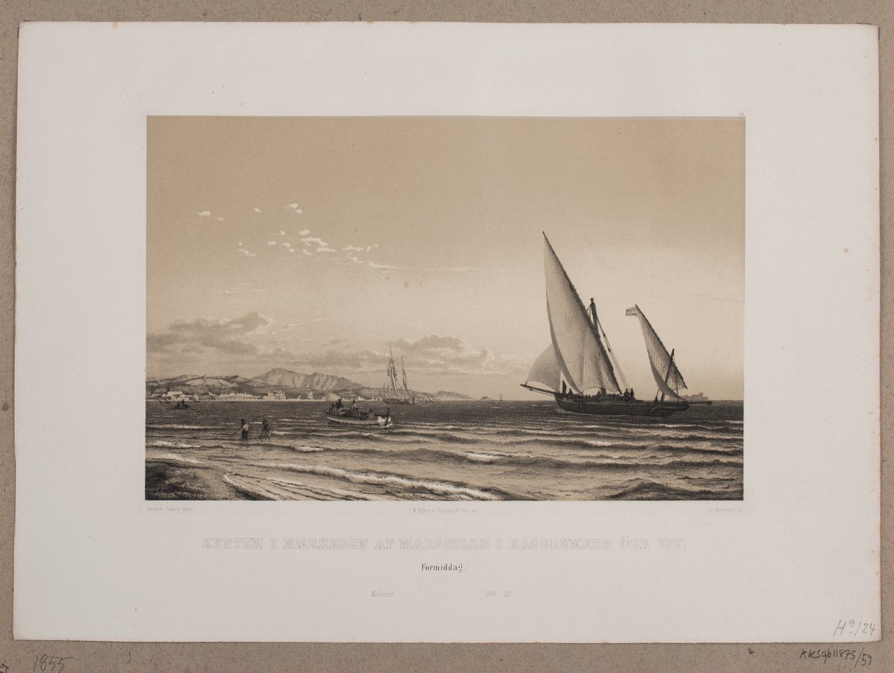 The Coast Near Marseille with the Island of If in the Background by Johan Adolph Kittendorff