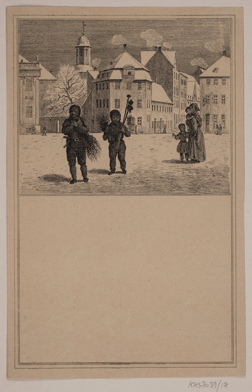 The Chimney Sweeps. No. 16 in Chr. Winther and M. Rørbye, "25 Pictures for Small Children" by Johan Adolph Kittendorff