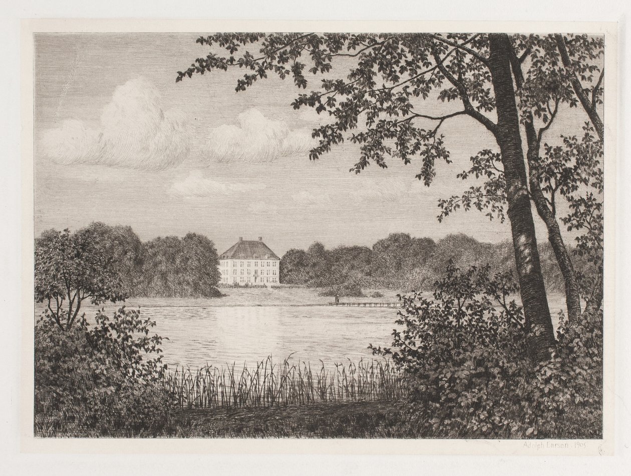 Parti ved Dronninggaard by Adolph Larsen