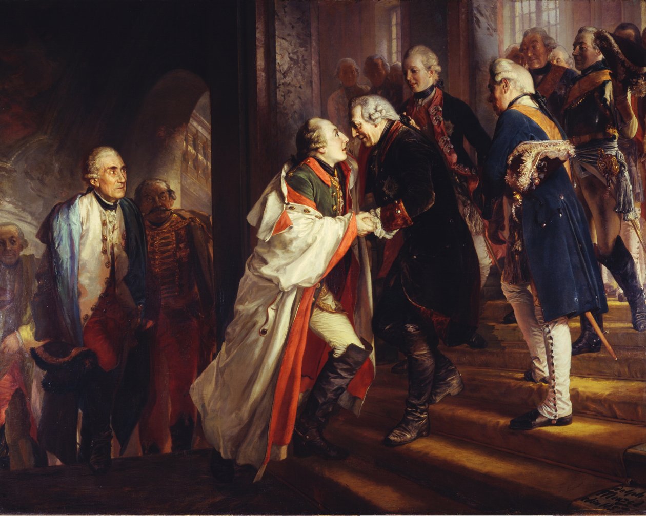 Meeting of Frederick II with Emperor Joseph II in Neisse in 1769 by Adolph Menzel