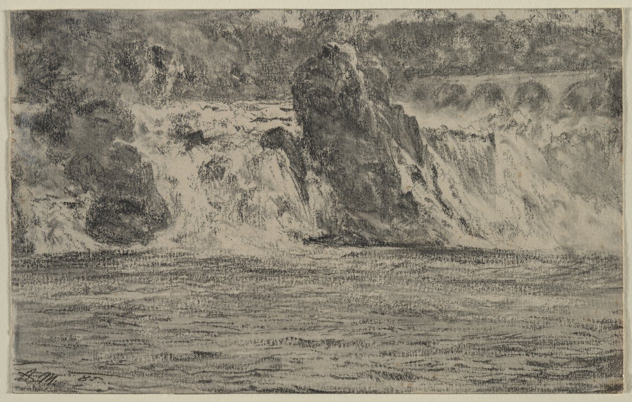 Falls of the Rhine at Schaffhausen, 1885 by Adolph Menzel
