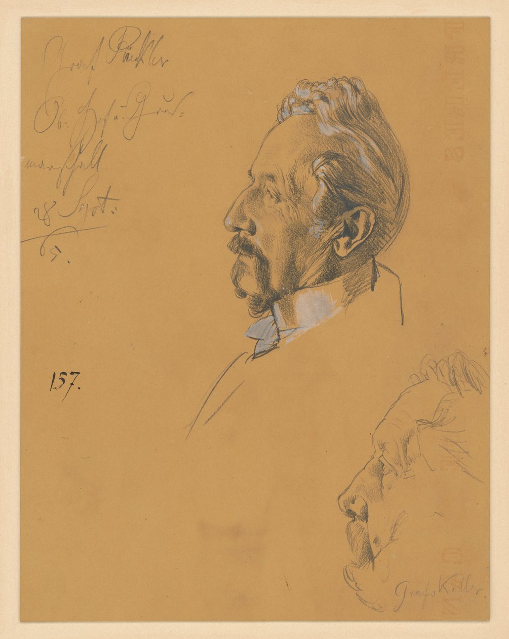 Count H. Pückler and Count A. von Keller. Study for the painting "The Coronation of Wilhelm I in Königsberg" by Adolph Menzel
