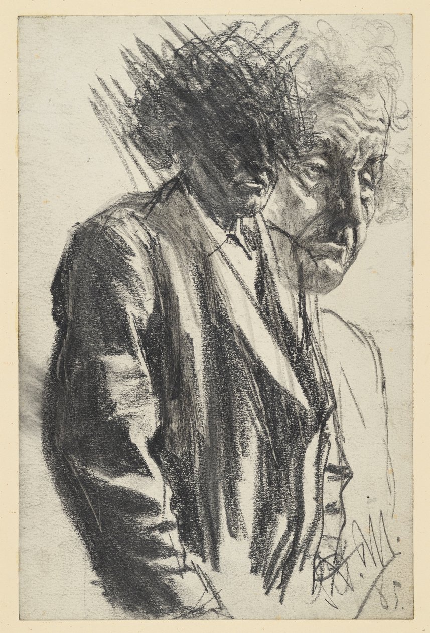 Half-Figure of an Old Man (the Head Thrown Back), the Face Repeated by Adolph Menzel