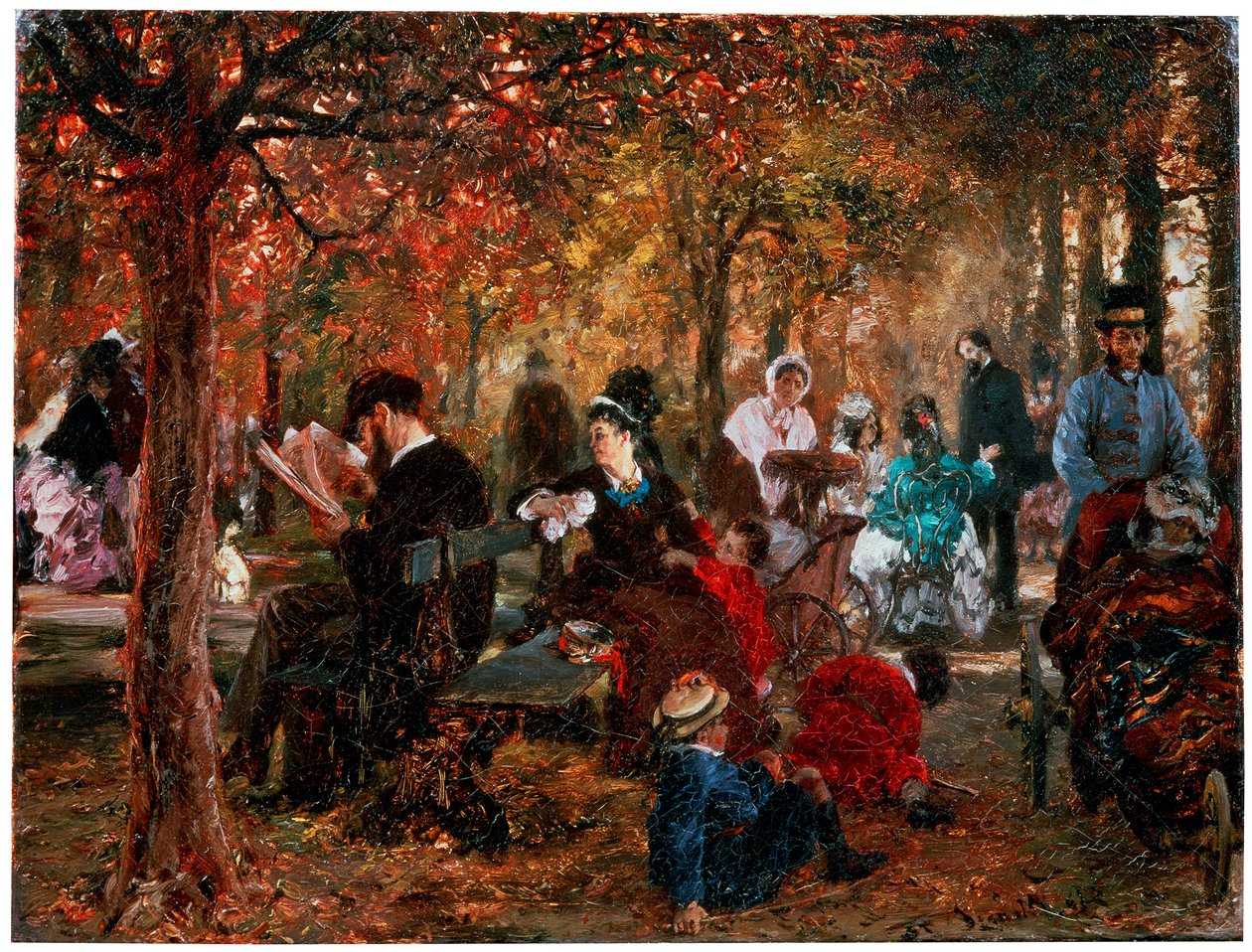 In the Jardin de Luxembourg A reminiscence of the Jardin de Luxembourg by Adolph Menzel