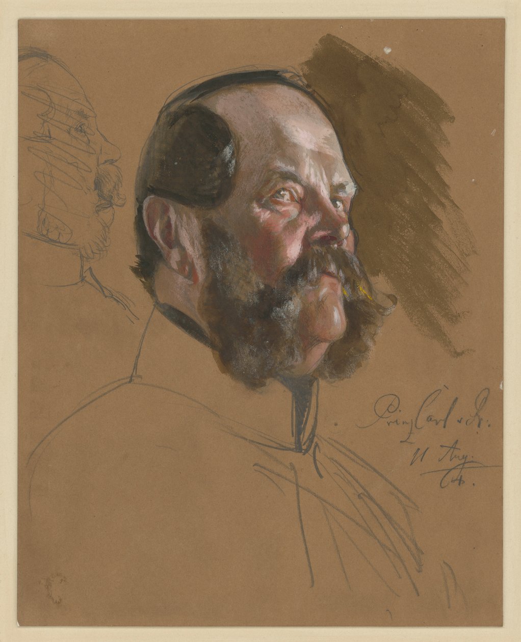 Karl Prince of Prussia, Bust, 3/4 Profile to the Right, Portrait Study for 