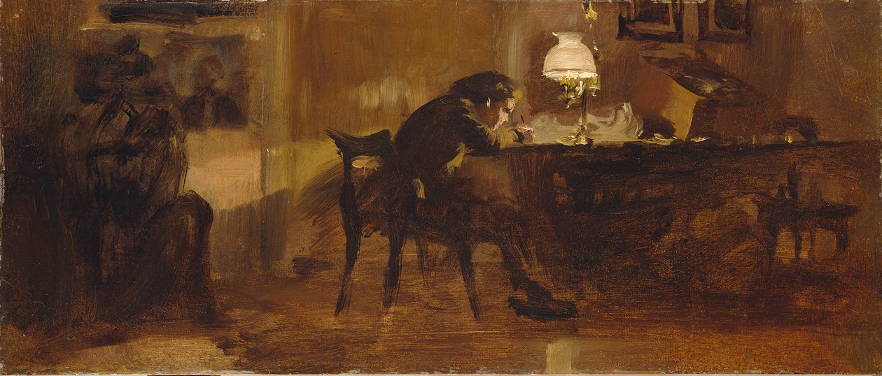 Boy at the Desk by Adolph Menzel