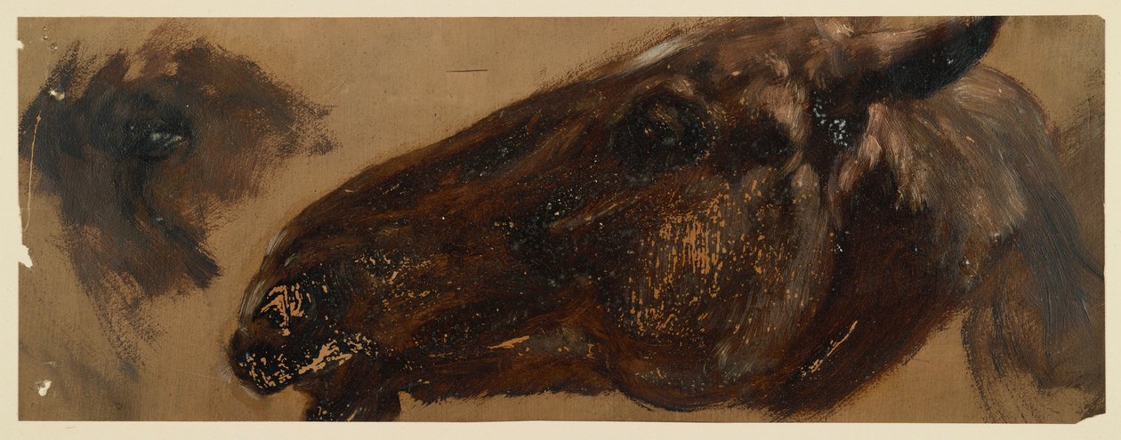 Head of a Horse Facing Left, Eye Area Repeated by Adolph Menzel
