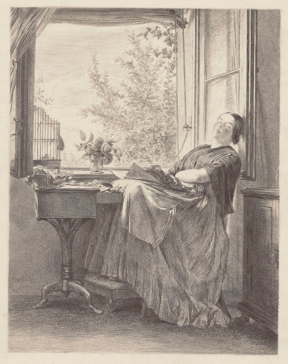 Seamstress Sleeping by the Window (Emilia, Menzel