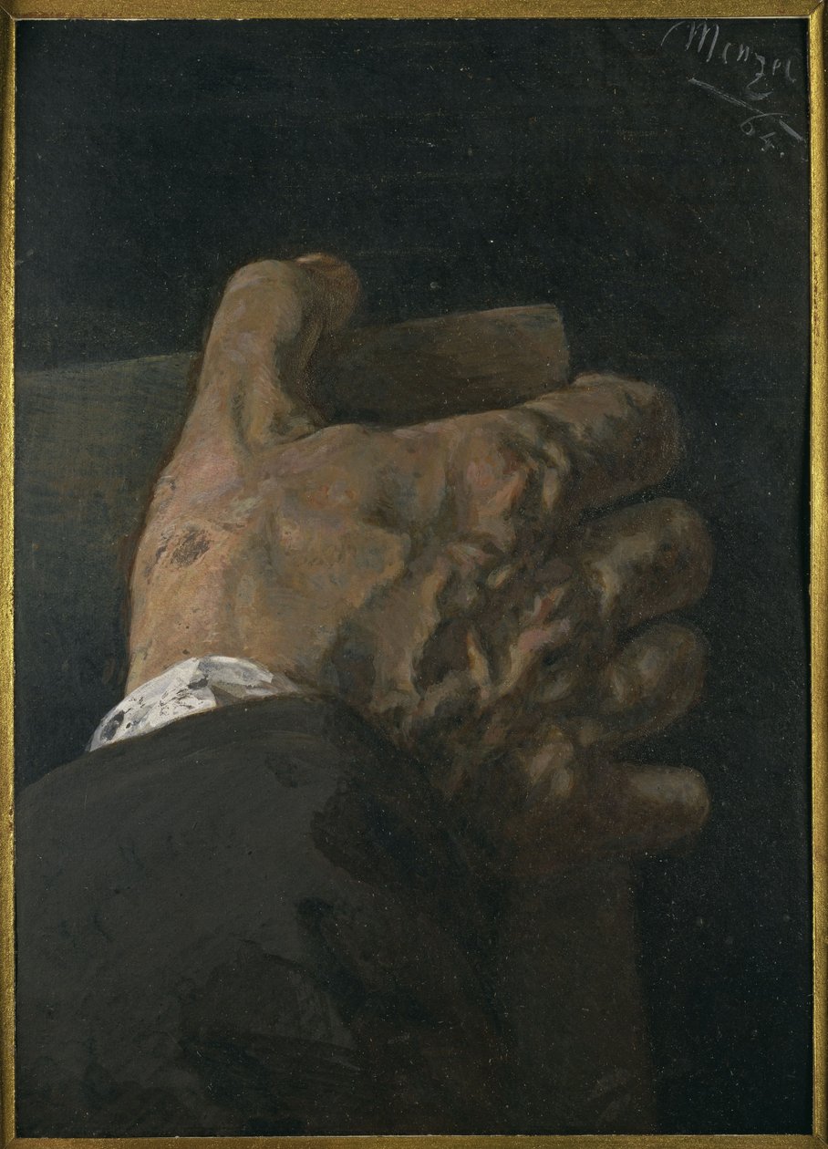 Male Hand Holding a Panel by Adolph Menzel