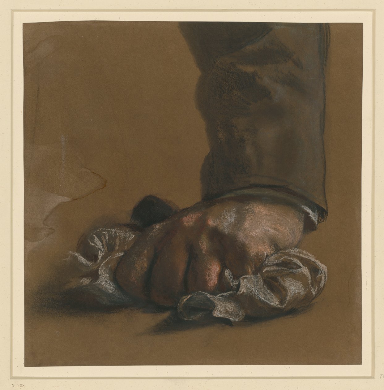 Male Hand and Sleeve Study. The Hand Grabs a Cloth by Adolph Menzel