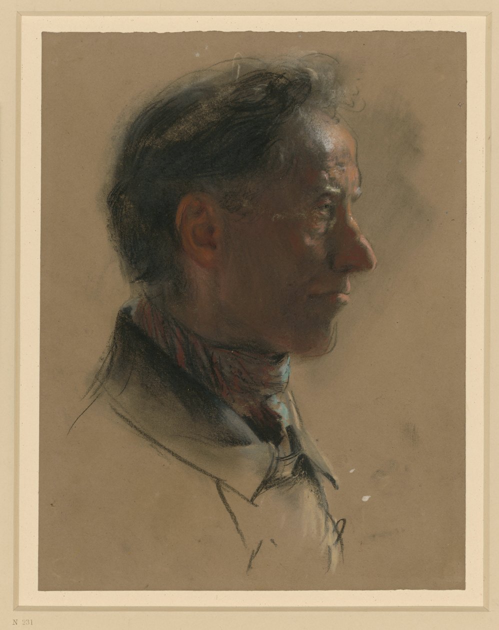 Male Head Facing Right by Adolph Menzel