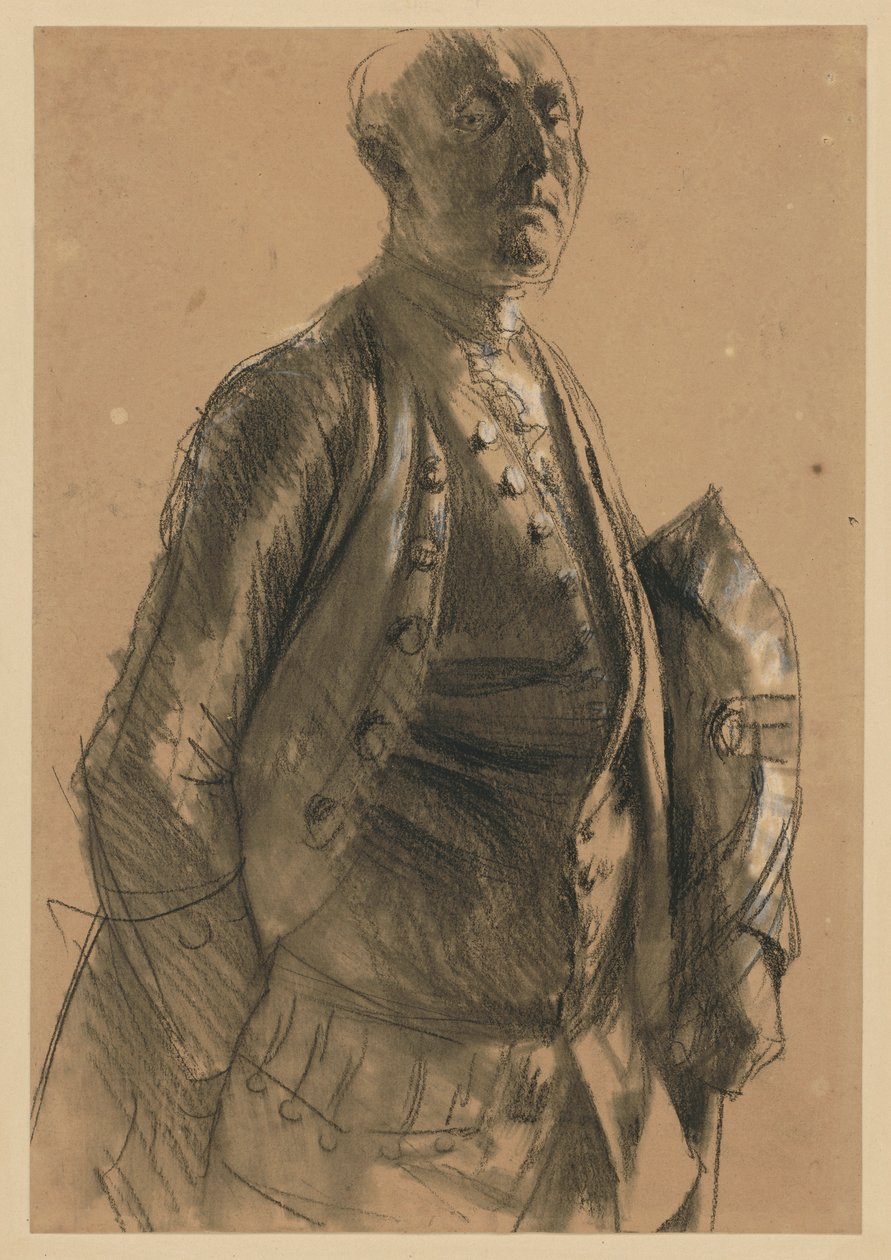 Model study for Maupertuis. Preliminary study for the painting "Frederick the Great