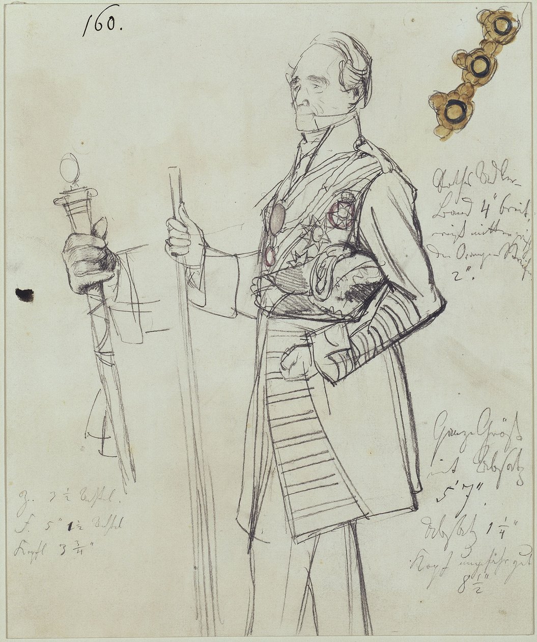 Chief Master of Ceremonies Rudolf Count Stillfried-Alcantara. Study for the painting “Coronation of Wilhelm I in Königsberg” by Adolph Menzel