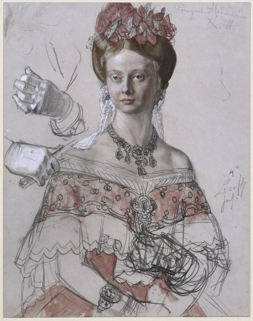 Princess Alexandrine of Prussia, Portrait Study for the Painting 
