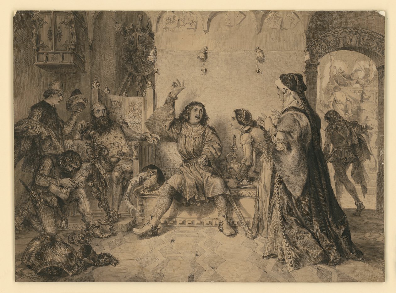 Knight Telling His Adventures by Adolph Menzel