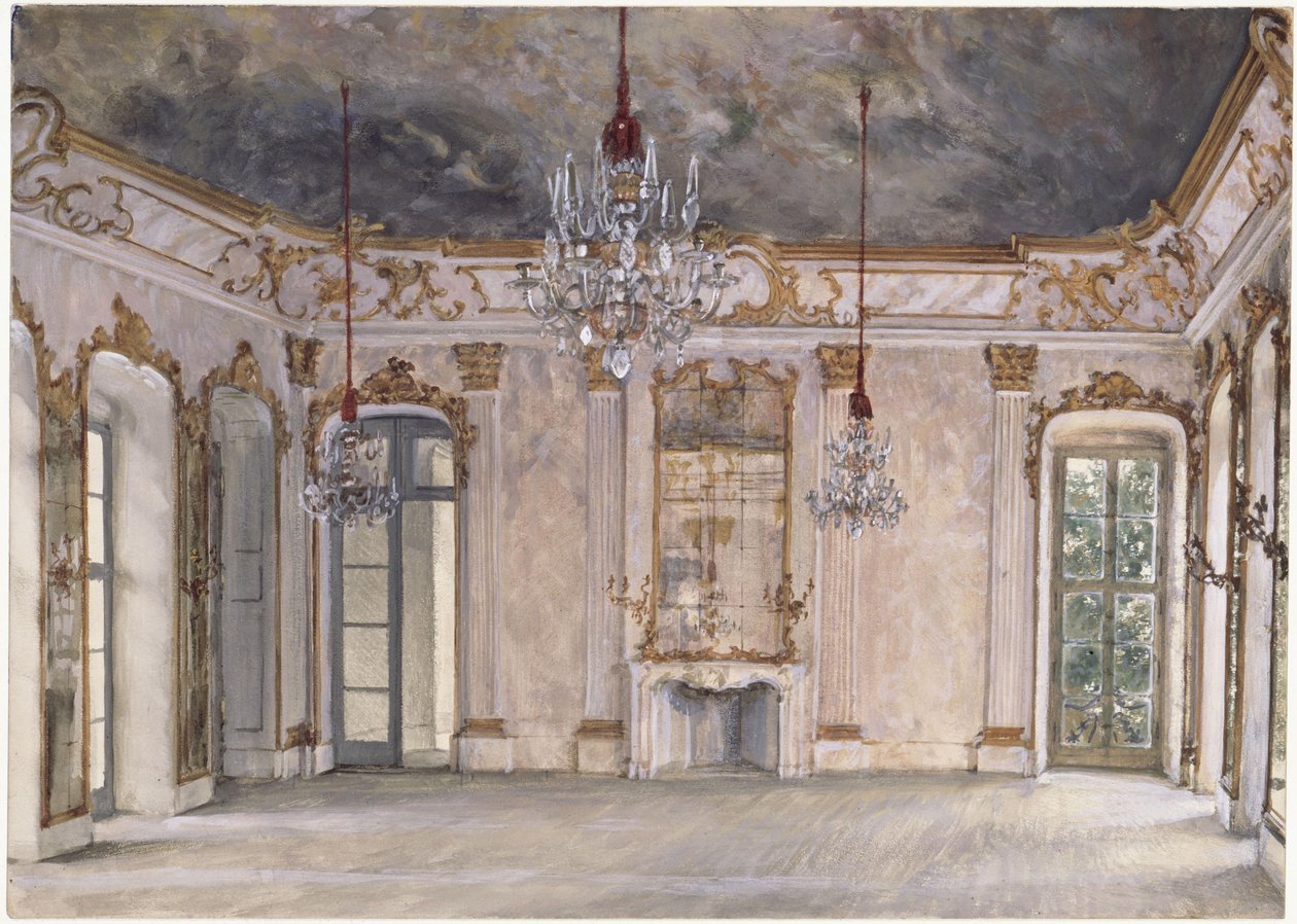 Hall in Rheinsberg Castle by Adolph Menzel