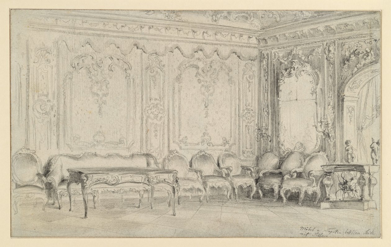 Sleeping and Working Room in the City Palace in Potsdam by Adolph Menzel